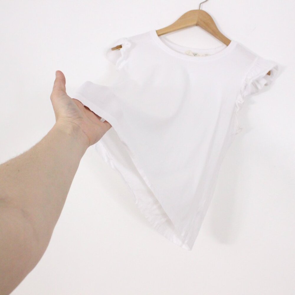 *Retrod White Ruffle Sleeve Blouse - Picture 6 of 8